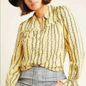 Anthropologie Maeve Fredrika Dachshund Blouse Sz 0